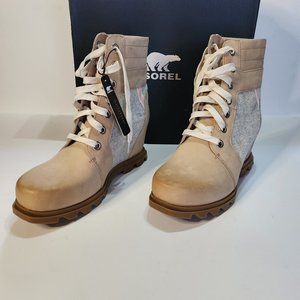 Sorel Women's Joan of Arctic Wedge III Lexie Bootie - Natural Tan/Gum NWB- Sz 10